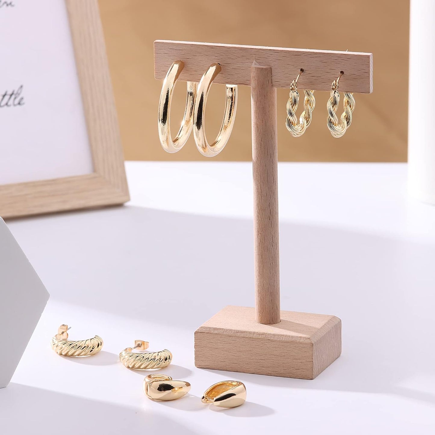 6 Pairs Gold Chunky Hoop Earrings for Women 14K Gold Plated Hoop Earrings Lightweight Hypoallergenic Thick Hoop Earrings Huggie Hoop Jewelry for Birthday/Christmas Gifts