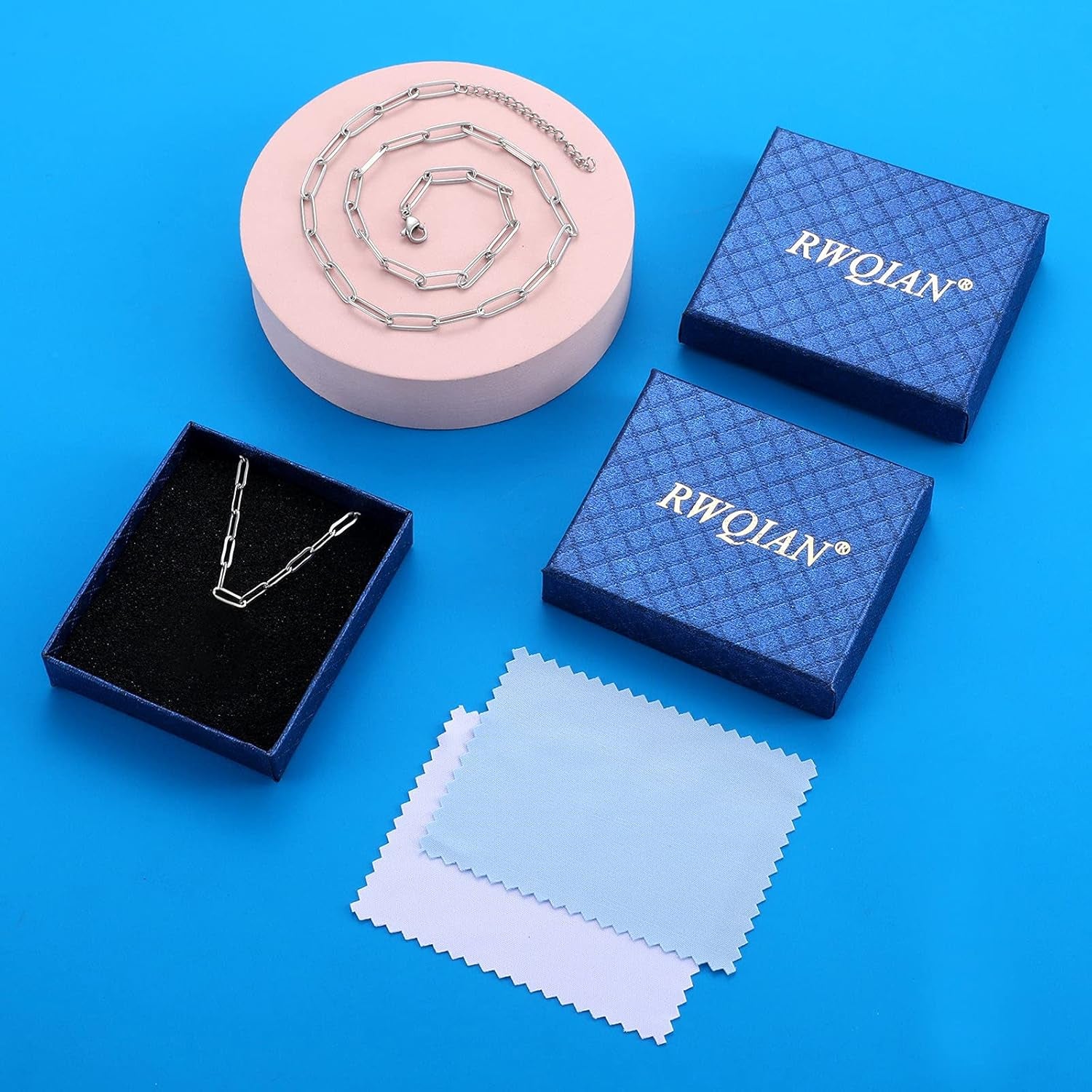 18K Gold Paperclip Chain Link Necklace Dainty Paperclip Link Chain Layered Necklace Oval Link Chains Necklaces Set for Women Girls