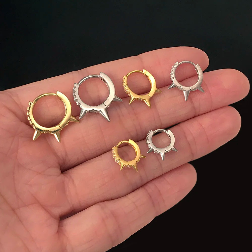 1Pc Hoop Earrings Zircon Helix Lobe Ear Cartilage Gold Color Septum Piercing Earring Tragus Rook Accessories Women Jewelry Gift