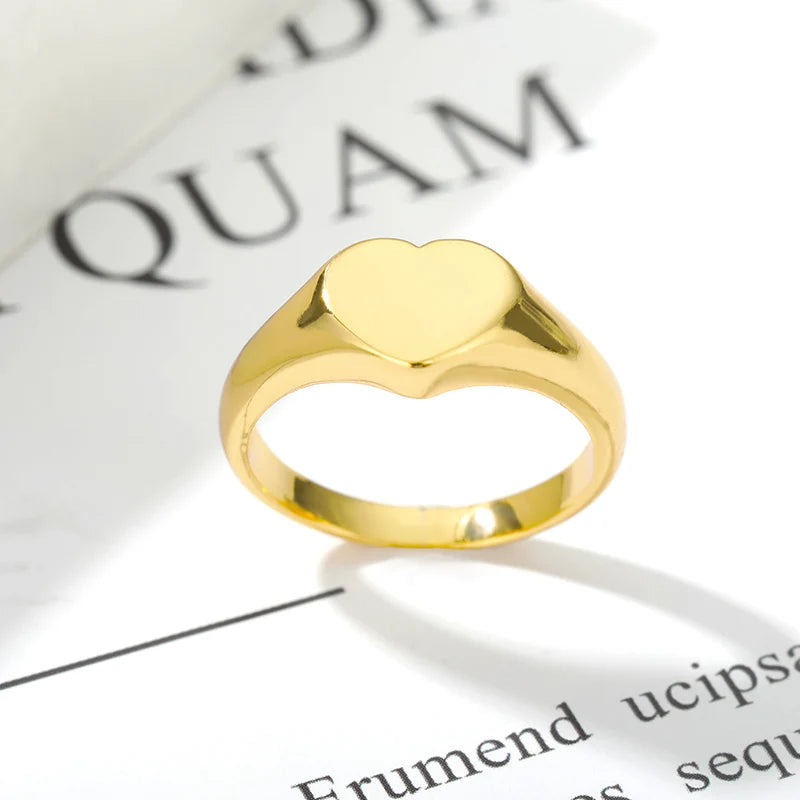 Heart Shaped Rings for Women Gold Color Stainless Steel Wedding Engagement Rings Female Jewelry Anniversary Gifts