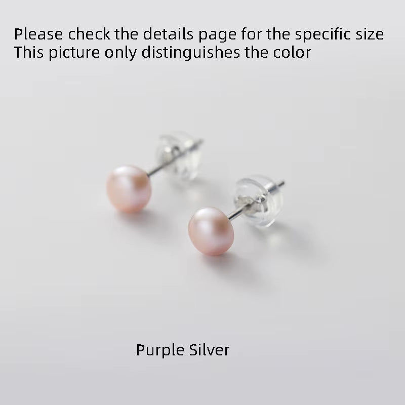 Real Pearl Stud Earrings for Women 925 Silver Earrings Small Freshwater Natural Pearl Earrings Stud Silver 925 Girls
