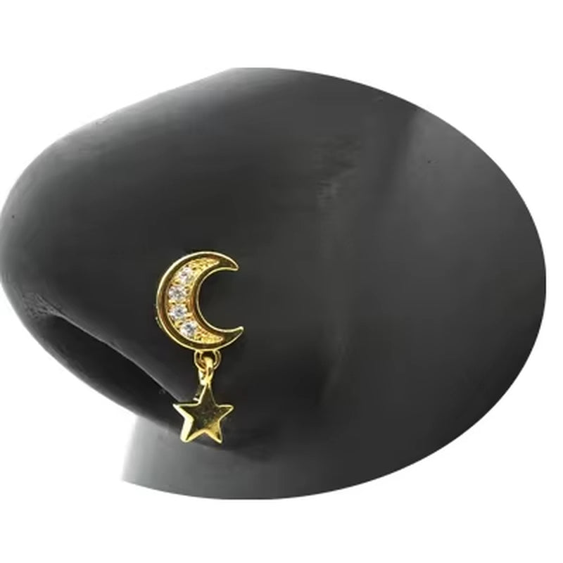 20G Surgical Steel Nose Rings for Women Cross Nose Piercing Jewelry Body Jewelry Shiny CZ Cross Dangle L Shape Nose Studs