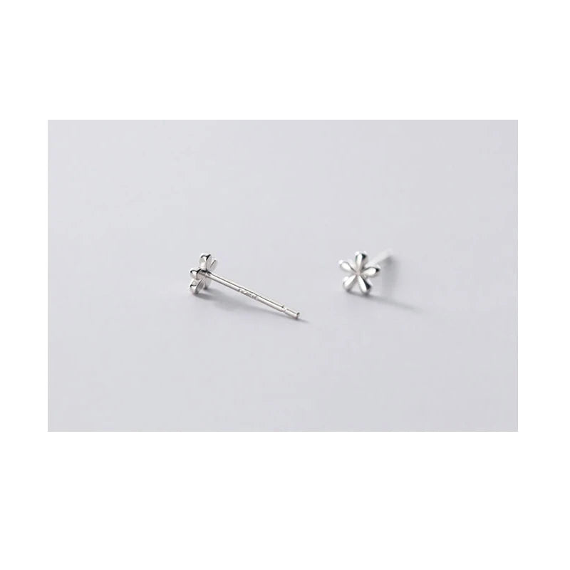 Tiny Flower Stud Earrings 925 Sterling Silver Cute 925 Small Silver Earrings for Women Silver Hypoallergenic Girls