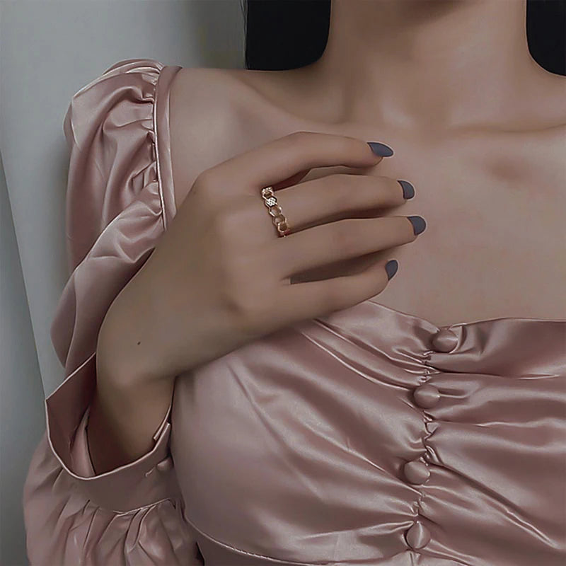 Stainless Steel Gold Color Bee Honeycomb Geometric Rings Accessories Rings for Women 2023 New Fashion Party Jewelry