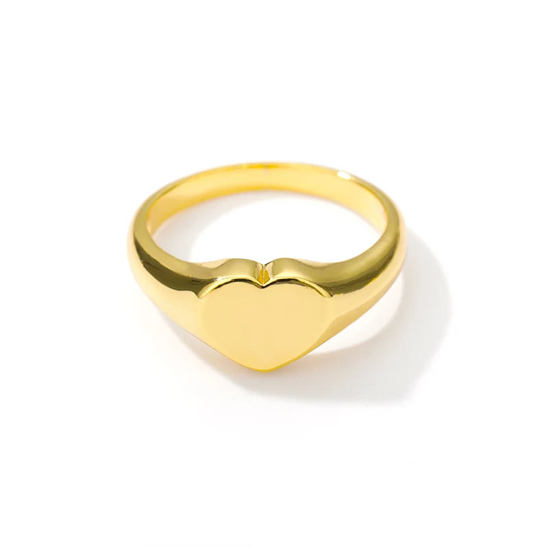 Heart Shaped Rings for Women Gold Color Stainless Steel Wedding Engagement Rings Female Jewelry Anniversary Gifts