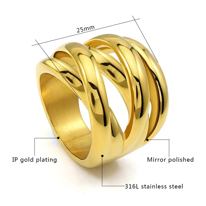 Gold/Silver Color Finger Rings Valentine'S Day Jewelry Hot Sale Open Rings Modern New Geometric Ring for Party