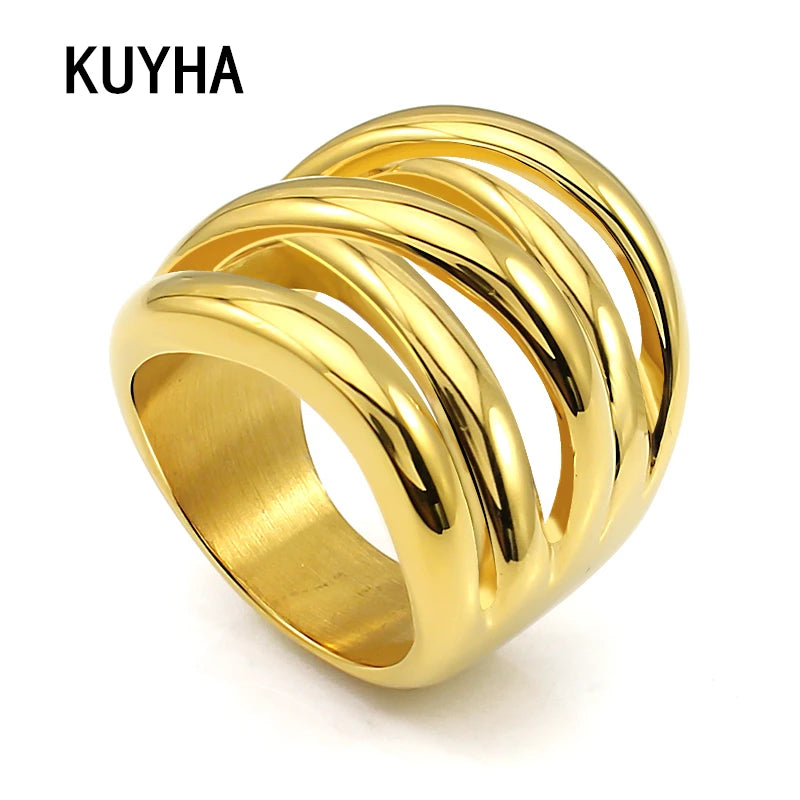 Gold/Silver Color Finger Rings Valentine'S Day Jewelry Hot Sale Open Rings Modern New Geometric Ring for Party