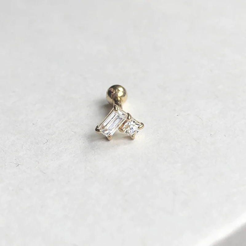 Mini Sun Moon Leaf Snowflake Crown Square Stud Earrings for Women Piercing Earrings 925 Sterling Silver Jewelry Pendientes