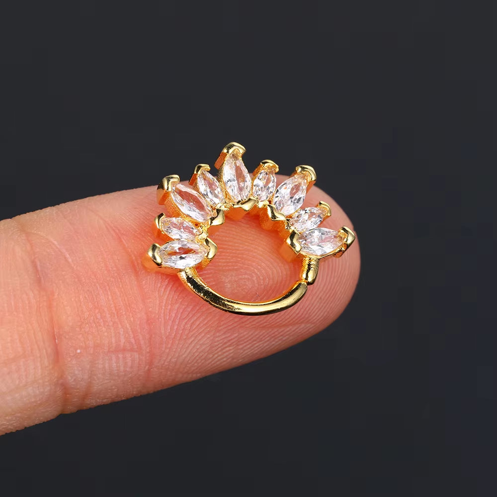 Crystal Waterdrop Earrings 1Pc Tragus Piercing Flat Cartilage Ear Stud Helix Conch Rook Lobe Ear Ring Labret Jewelry Gifts CC092