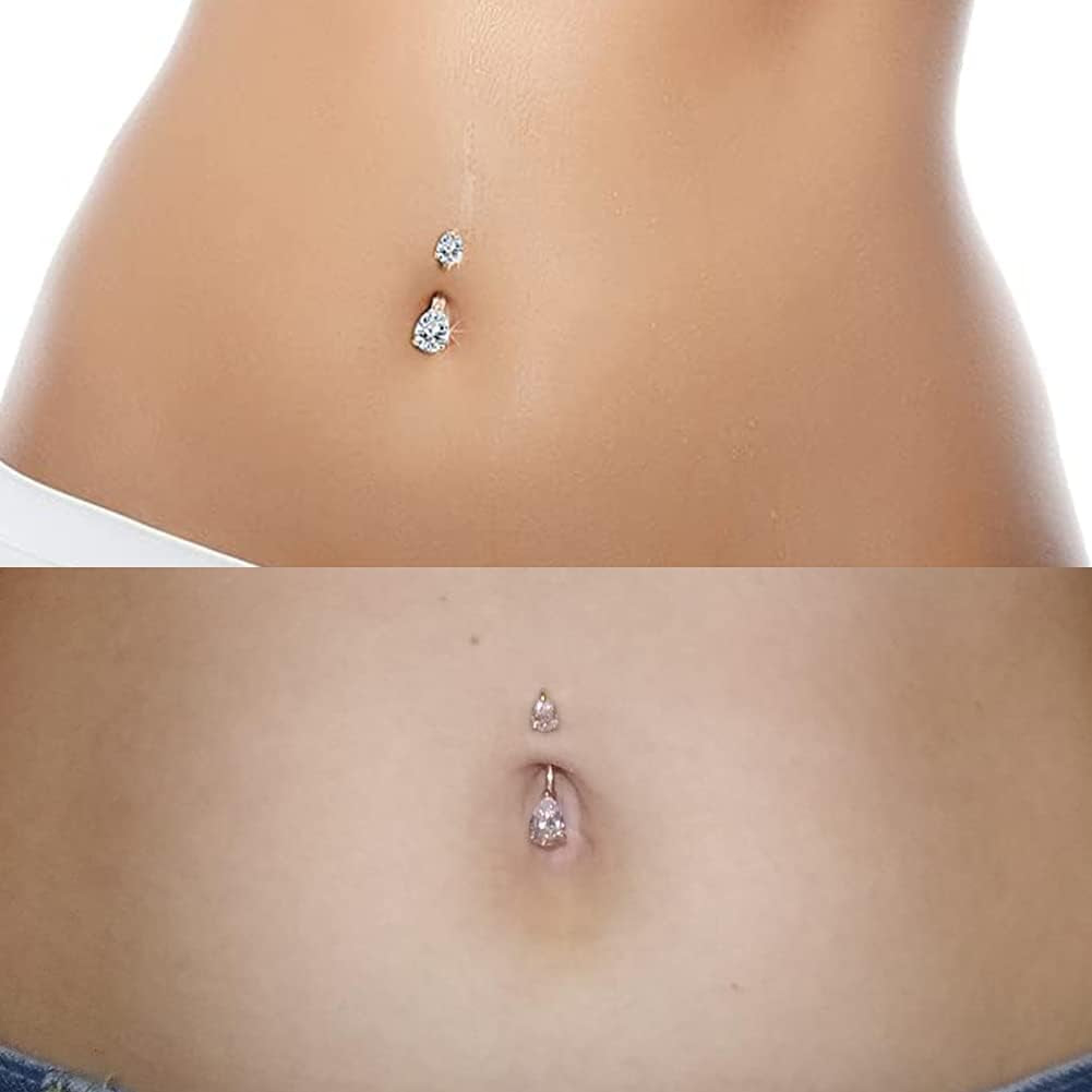 Belly Button Ring Belly Rings Surgical Steel Belly Button Ring Hypoallergenic Clicker Belly Button Ring Navel Rings for Women