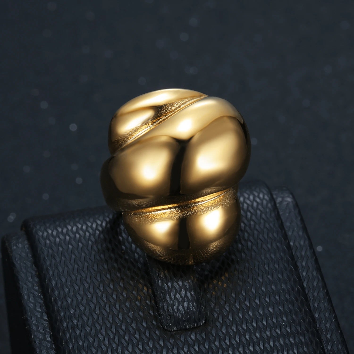 2025 New Fashion Gold Color Large Rings for Women Party Jewelry 316L Titanium Stainless Steel Big Flowers Cocktail Anillos Mujer