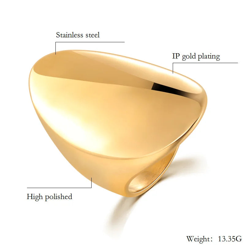 2025 New Fashion Gold Color Large Rings for Women Party Jewelry 316L Titanium Stainless Steel Big Flowers Cocktail Anillos Mujer