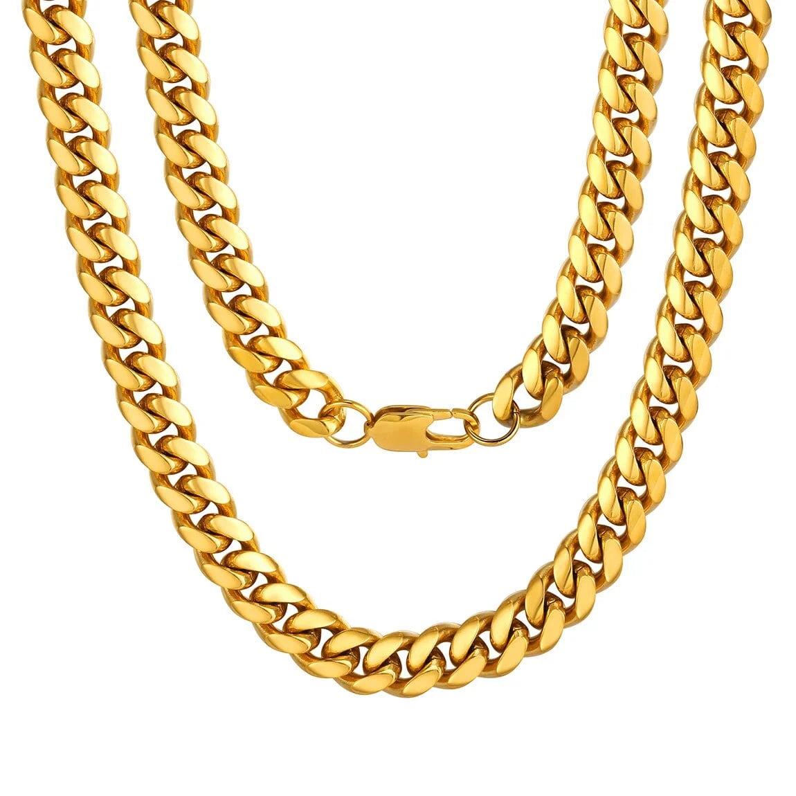 18K Gold Plated Chain for Men 10Mm 20 Inch Chunky Heavy Golden Necklaces Mens Gifts