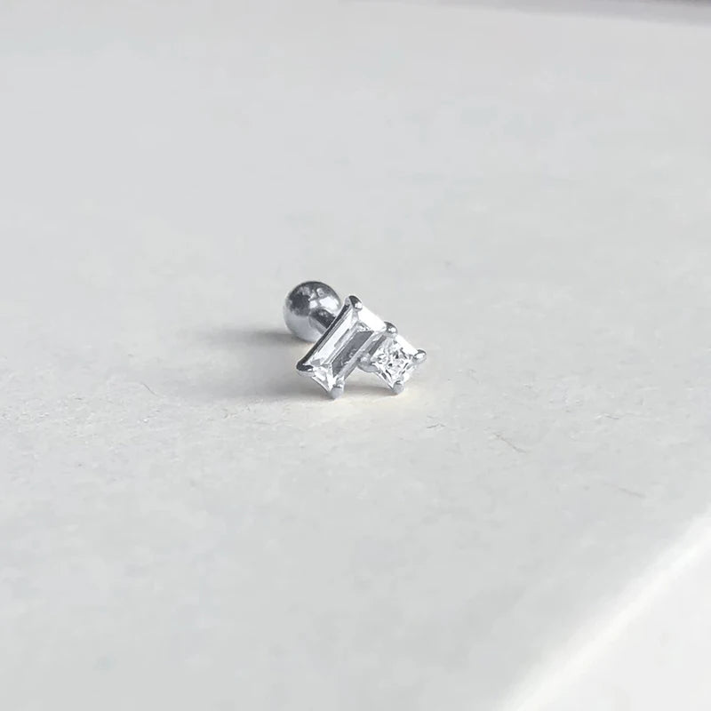 Mini Sun Moon Leaf Snowflake Crown Square Stud Earrings for Women Piercing Earrings 925 Sterling Silver Jewelry Pendientes