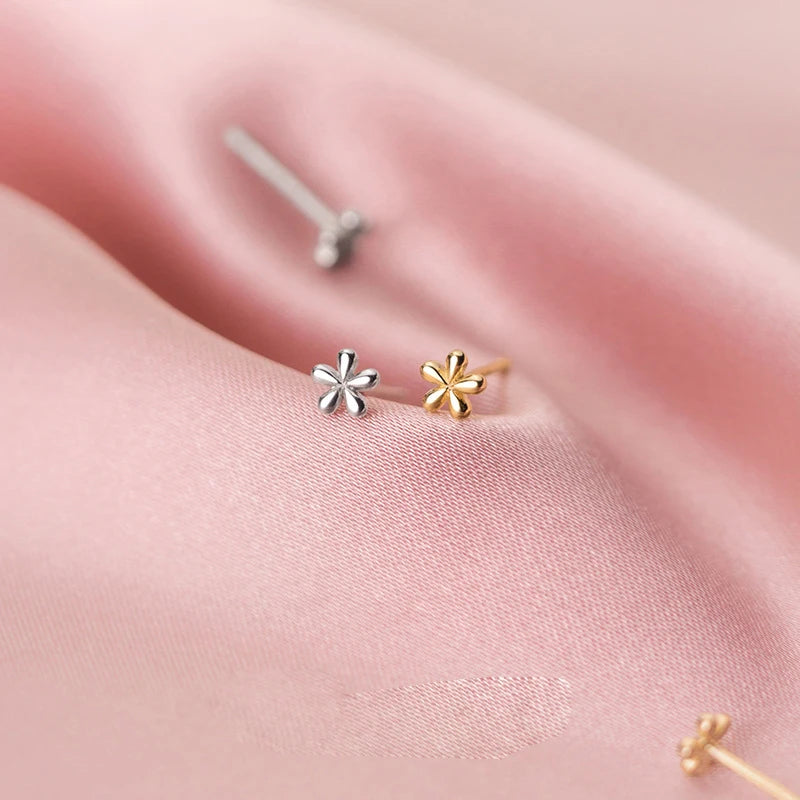 Tiny Flower Stud Earrings 925 Sterling Silver Cute 925 Small Silver Earrings for Women Silver Hypoallergenic Girls