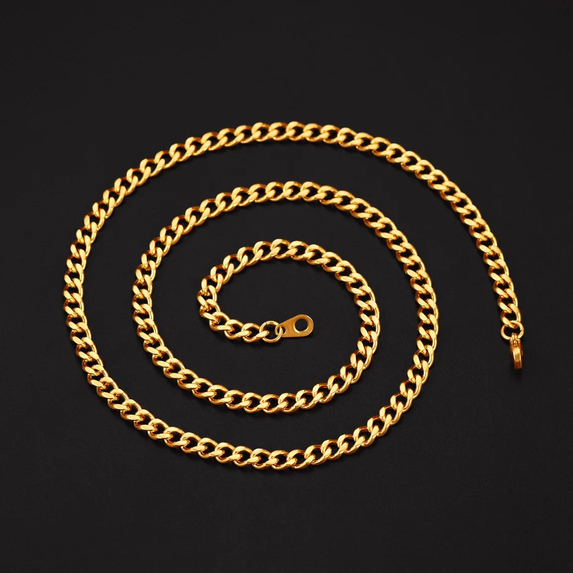 Thin Gold Chain Stainless Steel Necklace for Men 24 Inch Golden Cuban Chain Mens Gifts