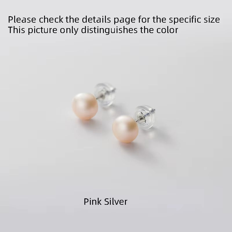Real Pearl Stud Earrings for Women 925 Silver Earrings Small Freshwater Natural Pearl Earrings Stud Silver 925 Girls