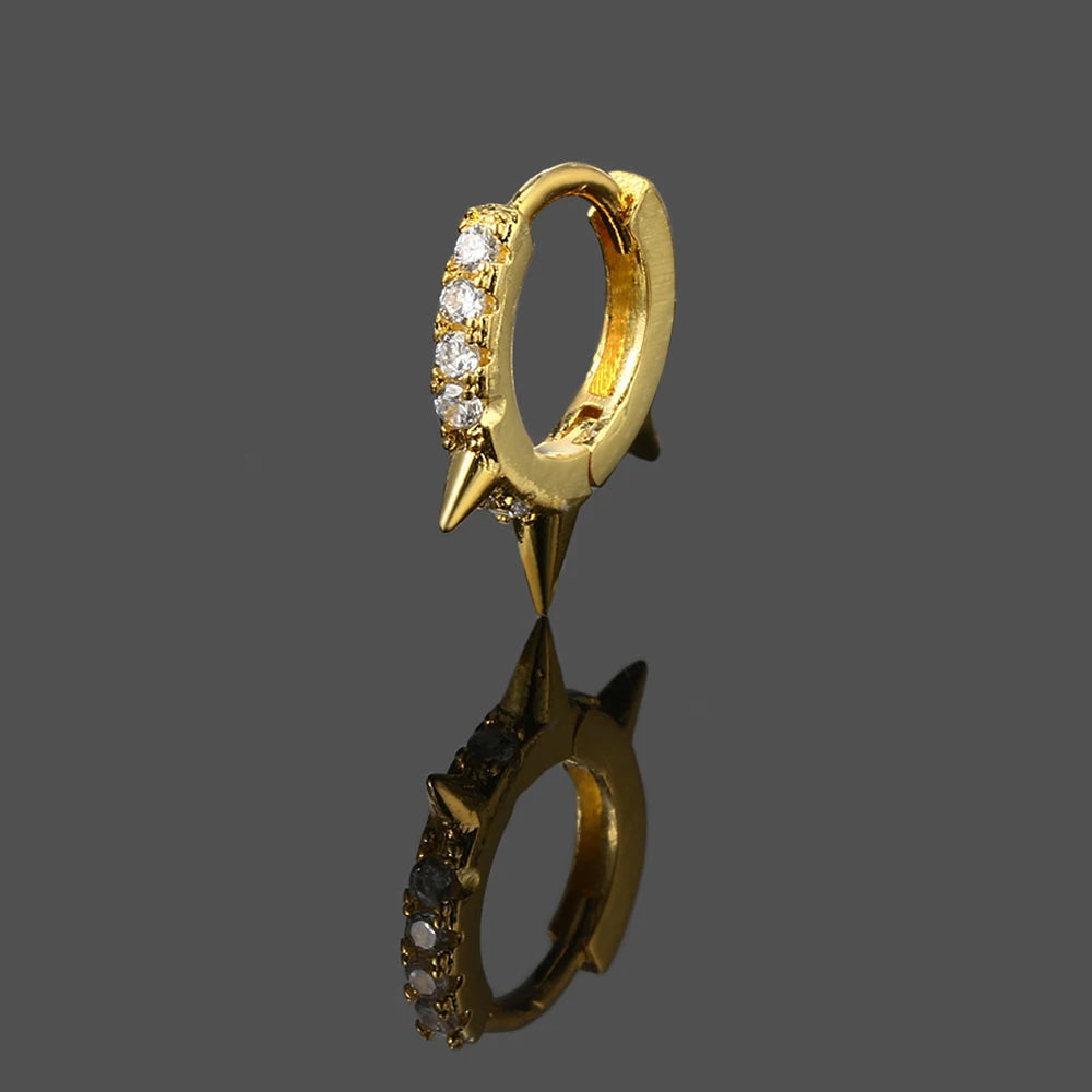 1Pc Hoop Earrings Zircon Helix Lobe Ear Cartilage Gold Color Septum Piercing Earring Tragus Rook Accessories Women Jewelry Gift