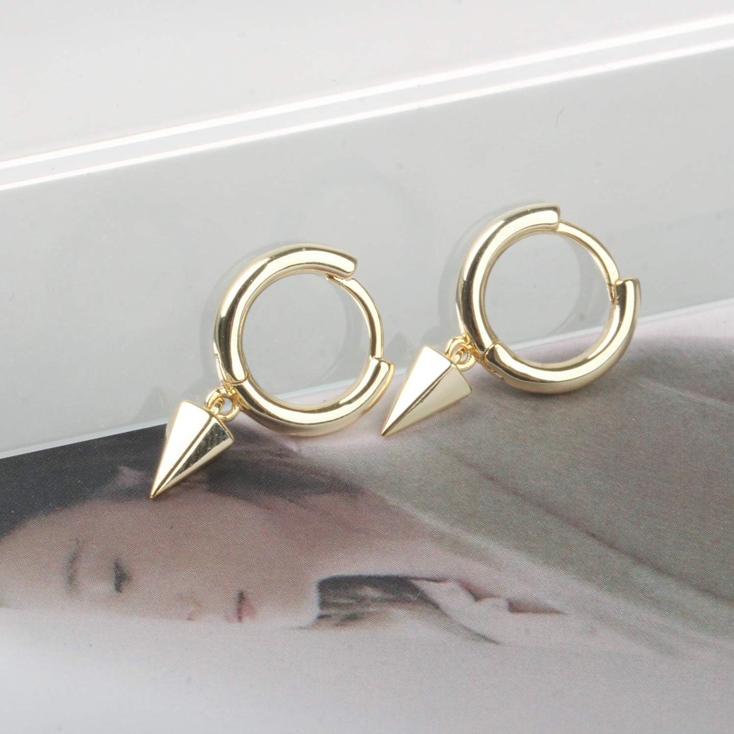 Tiny Gold Hoops Earrings 14K Gold Plated Small Hoop Earrings Dainty Minimalist Geometric Huggie Earrings Boho Beach Simple Jewelry Gift for Her
