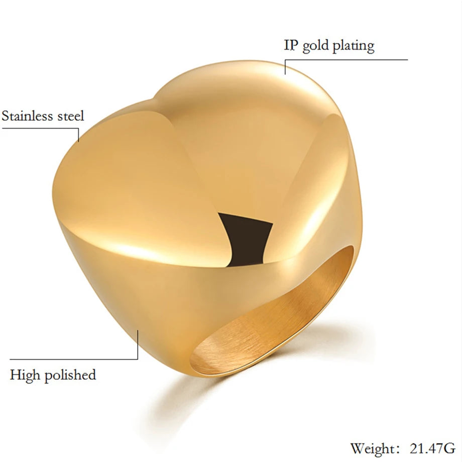 2025 New Fashion Gold Color Large Rings for Women Party Jewelry 316L Titanium Stainless Steel Big Flowers Cocktail Anillos Mujer