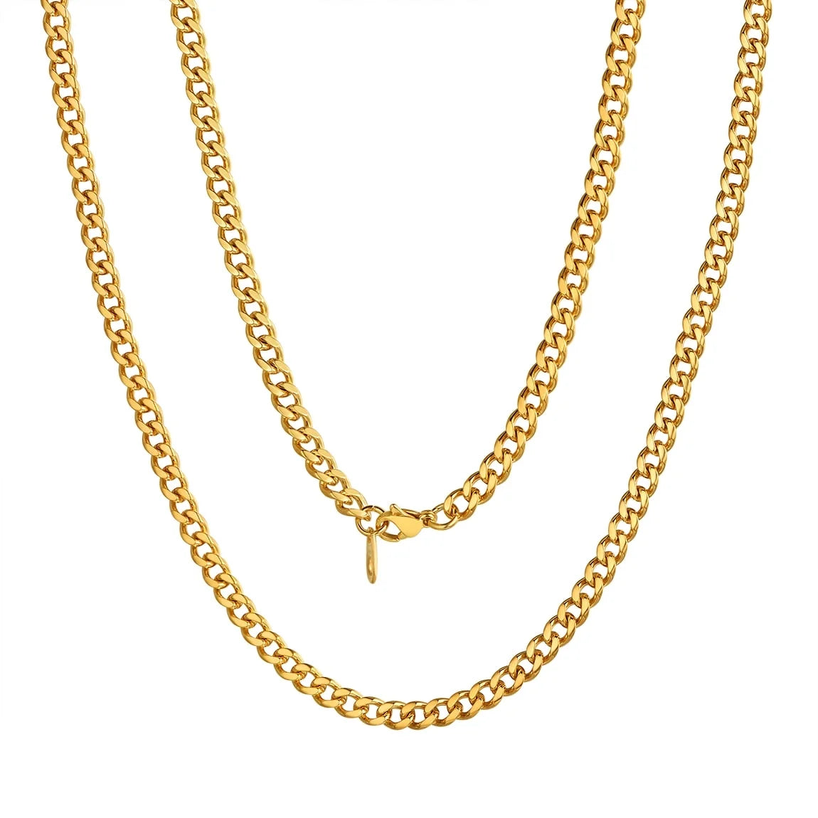 Thin Gold Chain Stainless Steel Necklace for Men 24 Inch Golden Cuban Chain Mens Gifts