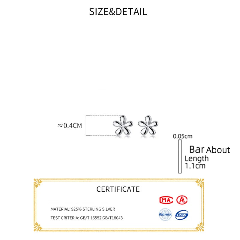 Tiny Flower Stud Earrings 925 Sterling Silver Cute 925 Small Silver Earrings for Women Silver Hypoallergenic Girls