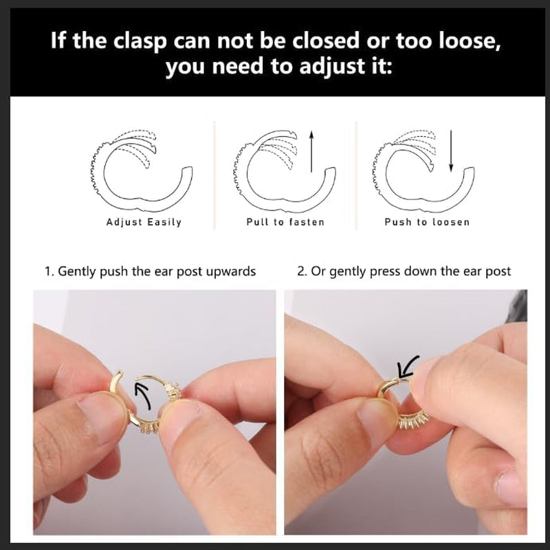 Small Gold Silver Rectangle Hoop Earrings 11Mm 14K Gold Plated U Shape Trendy Oval Hoop Earrings for Women Men