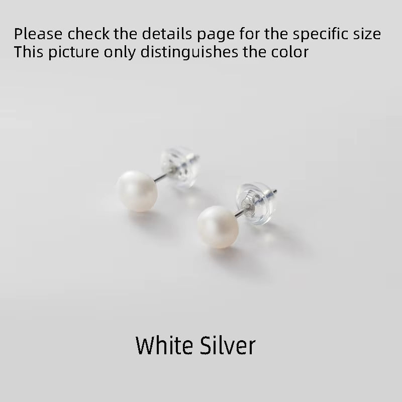 Real Pearl Stud Earrings for Women 925 Silver Earrings Small Freshwater Natural Pearl Earrings Stud Silver 925 Girls