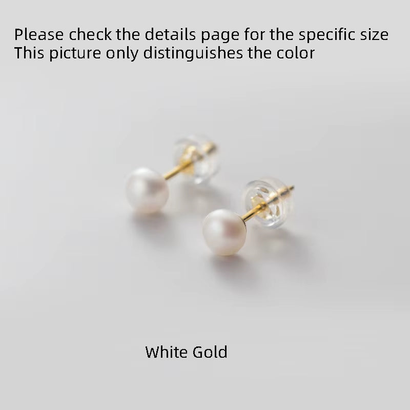 Real Pearl Stud Earrings for Women 925 Silver Earrings Small Freshwater Natural Pearl Earrings Stud Silver 925 Girls