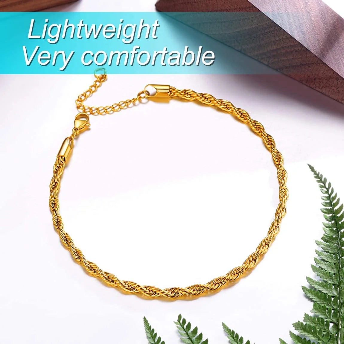 Anklets for Women Rope Ankle Bracelets Gold Ankle Chain Mens Anklet Ladies Friendship Anklet