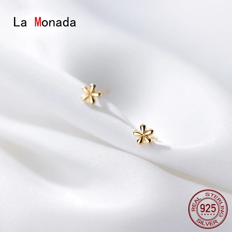 Tiny Flower Stud Earrings 925 Sterling Silver Cute 925 Small Silver Earrings for Women Silver Hypoallergenic Girls