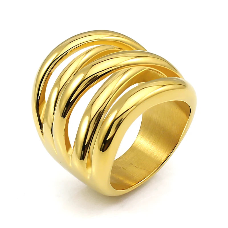 Gold/Silver Color Finger Rings Valentine'S Day Jewelry Hot Sale Open Rings Modern New Geometric Ring for Party
