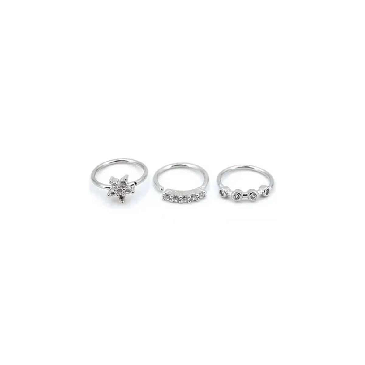 3Pcs Zircon Nose Rings Nostril,Adjustable Flower Hoop Ring Tragus Ear Cartilage Earring Hypoallergenicity Nose Piercing Jewelry