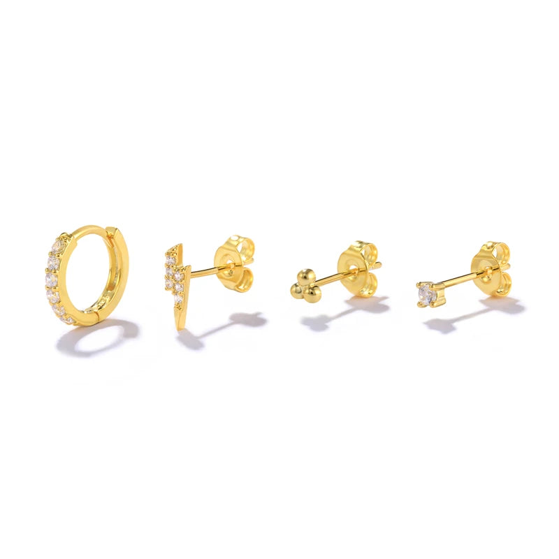 5Pieces/Set Luxury Lightning Star Snake Eye Stud Earrings for Women Pendientes Brincos 18K Gold Plated Earring Jewerly