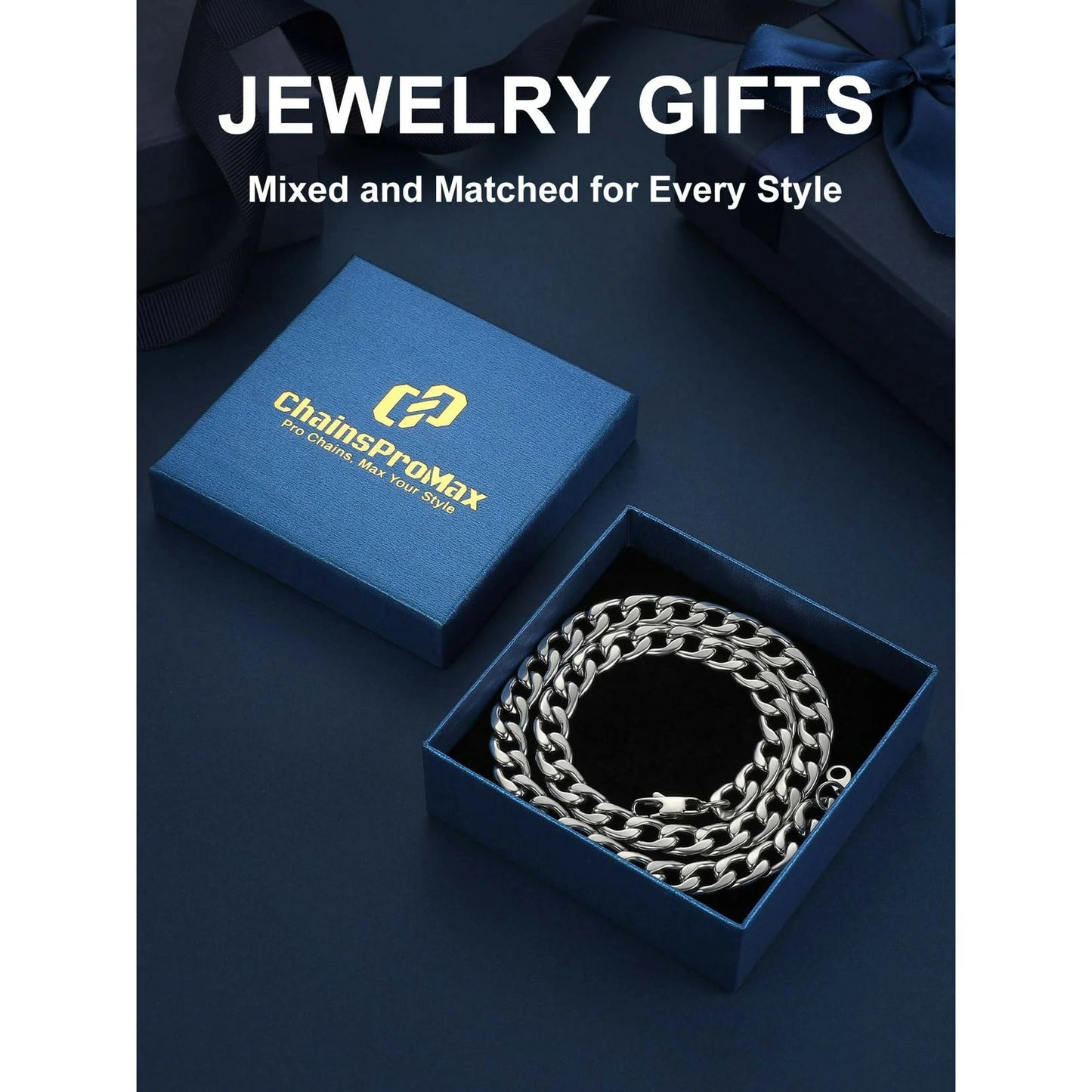 Mens Cuban Link Chain Necklace 5Mm 26Inch Jewelry Finding Chain for Pendant Dad Gold Chain