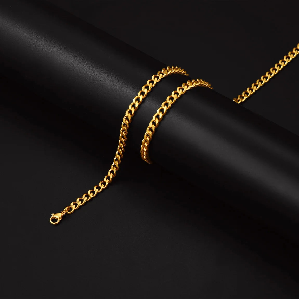 Thin Gold Chain Stainless Steel Necklace for Men 24 Inch Golden Cuban Chain Mens Gifts