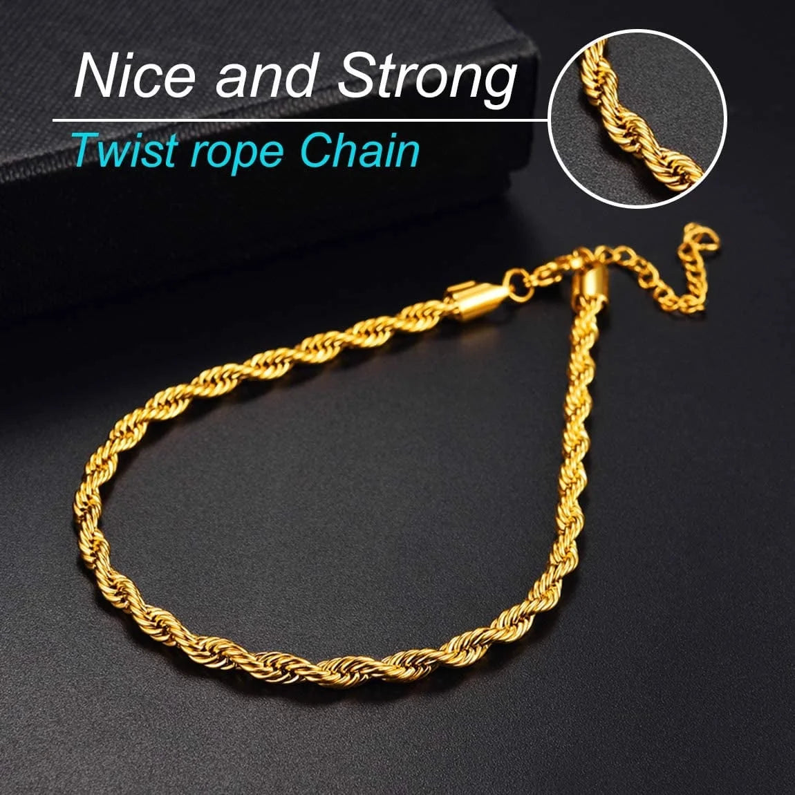 Anklets for Women Rope Ankle Bracelets Gold Ankle Chain Mens Anklet Ladies Friendship Anklet